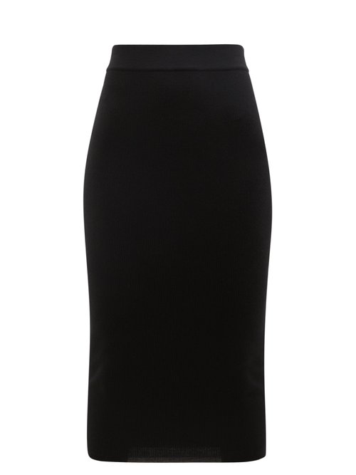 Tom Ford - Ribbed Cashmere-blend Pencil Skirt Black