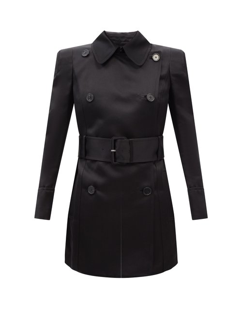 Tom Ford - Double-breasted Silk-satin Trench Coat Black