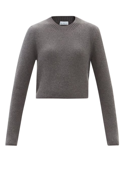 Raey - Alpaca-blend Ribbed Sweater Dark Grey