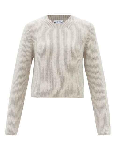 Raey - Alpaca-blend Ribbed Sweater Light Grey