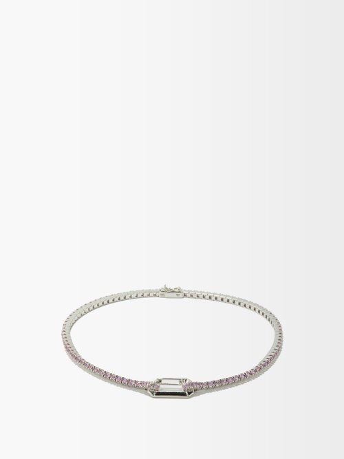 Eéra – Paris Sapphire & 18kt White-gold Anklet – Womens – Pink