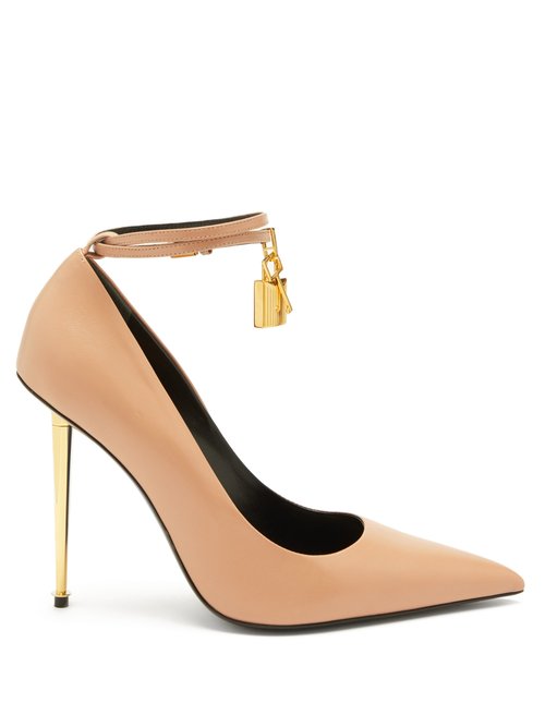 Tom Ford – Padlock Point-toe Leather Pumps Nude