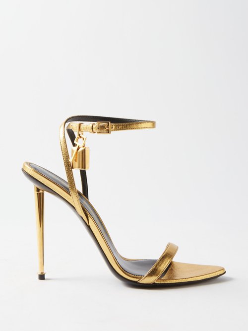 Tom Ford - Naked Metallic-leather Heeled Sandals Gold