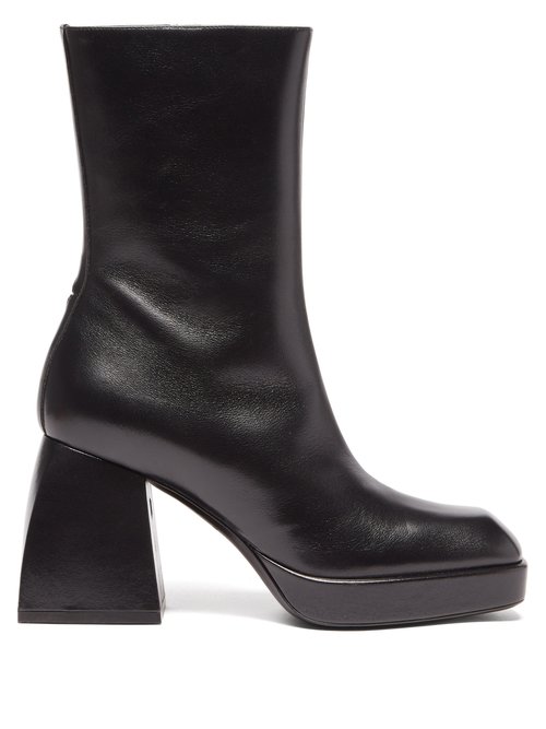 Nodaleto - Bulla Corta Leather Platform Ankle Boots Black