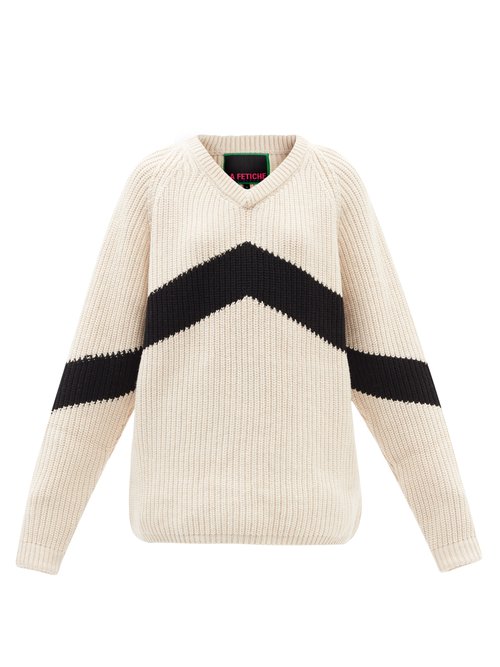 La Fetiche - Joe Striped Wool Sweater Ivory