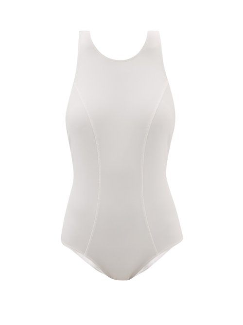 Lisa Marie Fernandez - Cross-back Swimsuit White Beachwear