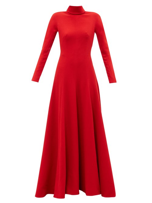 Emilia Wickstead - Sharlene High-neck Crepe Dress Red
