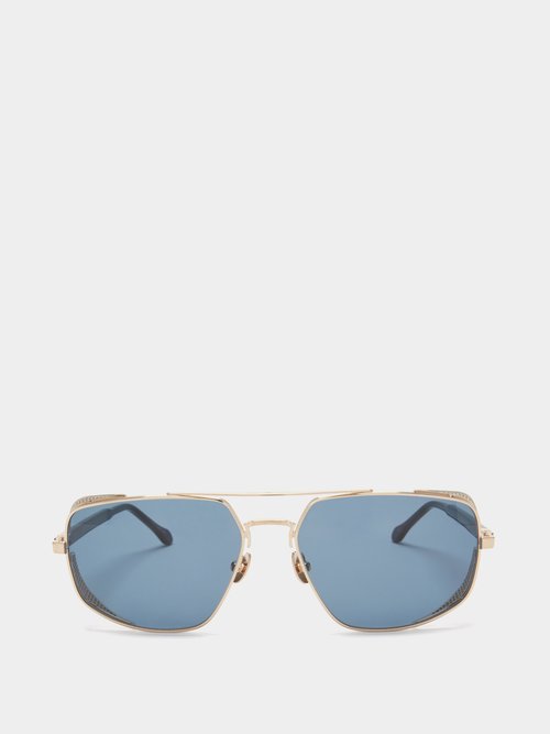 Matsuda Aviator Titanium Sunglasses In Blue Grey