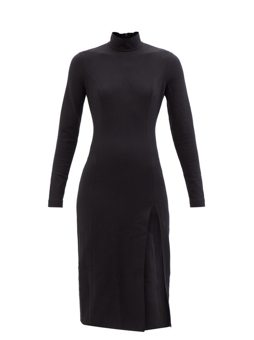 Wolford X Amina Muaddi - Side-slit Jersey Dress Black