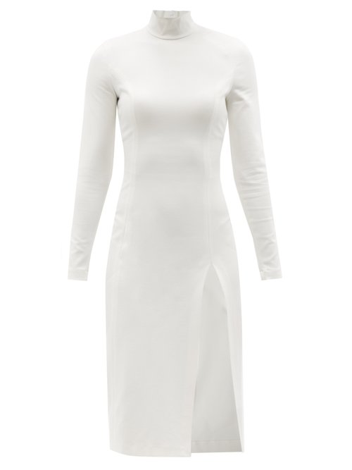 Wolford X Amina Muaddi - High-neck Jersey Dress White