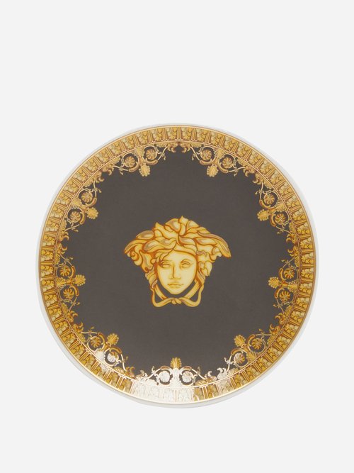 Medusa And Baroque-print Porcelain Plate