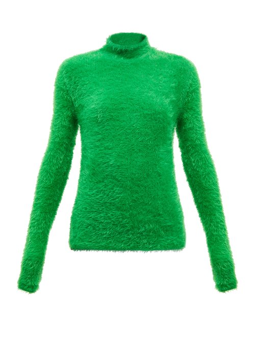 Stella Mccartney - Faux-fur Roll-neck Sweater Green