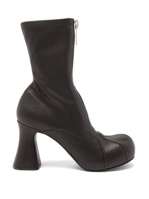 Stella Mccartney - Groove Zipped Platform Ankle Boots Black