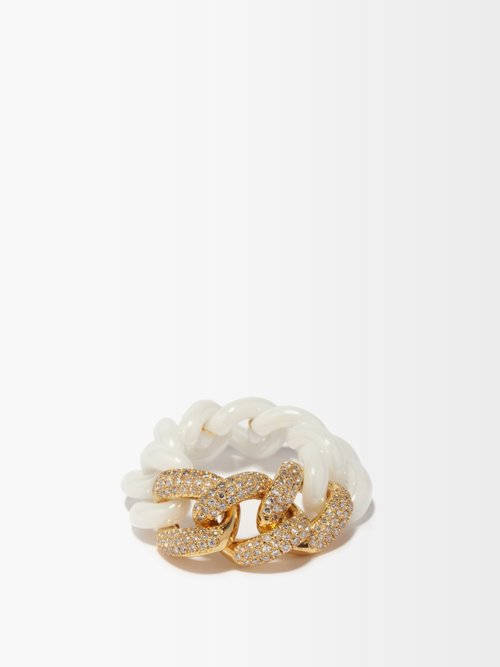 Essential Diamond, Ceramic & 18kt Gold Ring