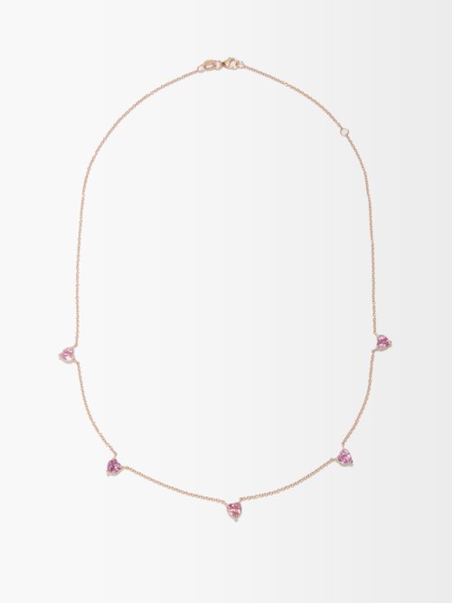 Heart Sapphire & 18kt Rose-gold Necklace