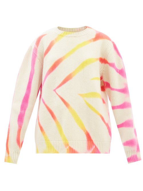 The Elder Statesman - Tie-dye Cashmere Sweater - Womens - Pink Multi