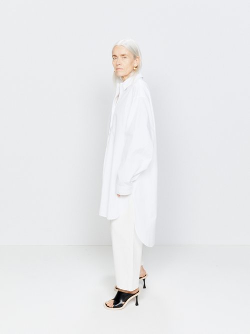Raey - Organic-cotton Longline Shirt White