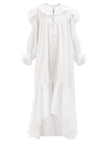 Horror Vacui - Defensia Ruffled Cotton-poplin Dress White