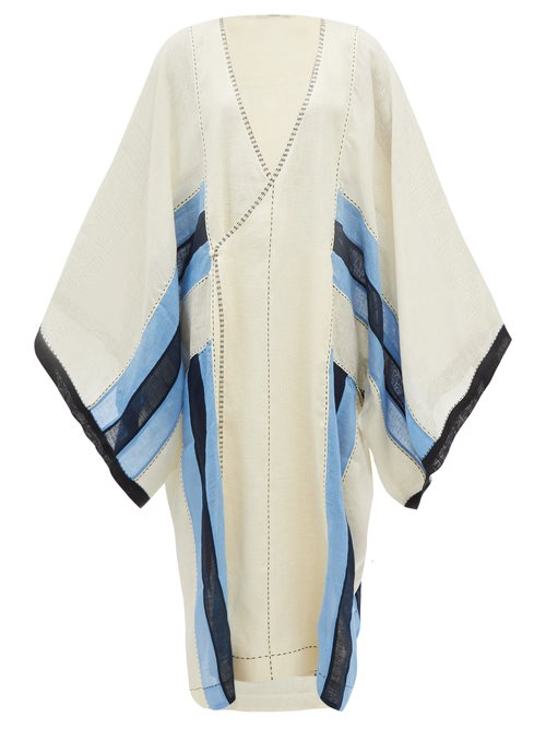 Vita Kin - Striped Linen Wrap Dress Cream Multi