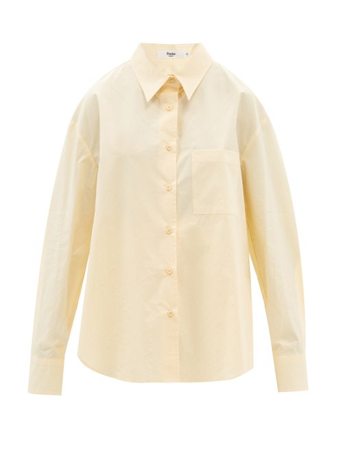 The Frankie Shop - Lui Organic Cotton-poplin Shirt Light Yellow