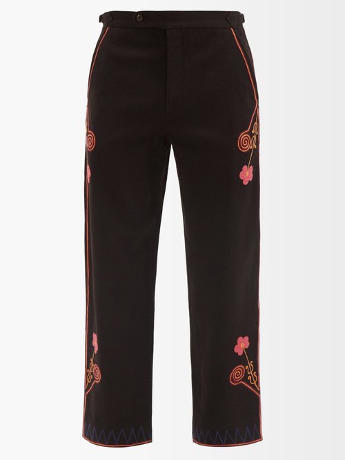 Bode Rancher Embroidered Merino-wool Trousers | Smart Closet