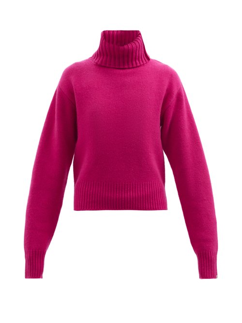 Extreme Cashmere - No.188 Happy Roll-neck Stretch-cashmere Sweater Fuchsia
