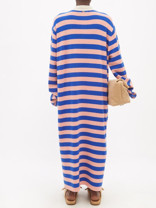 No.200 Croco Striped Stretch-cashmere Dress