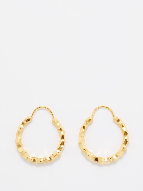 All Blues - Snake Large Thin Recycled Gold-vermeil Earrings - Womens - Gold