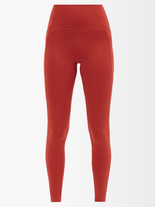 Girlfriend Collective - High-rise Pocketed Leggings - Womens - Dark Red