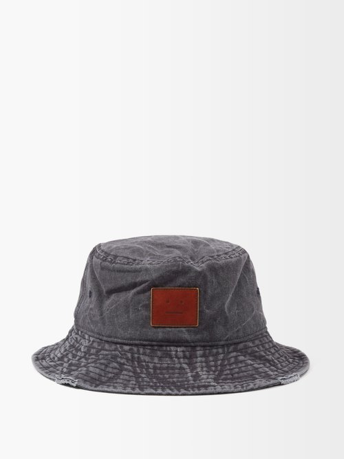 Face-patch Cotton-canvas Bucket Hat