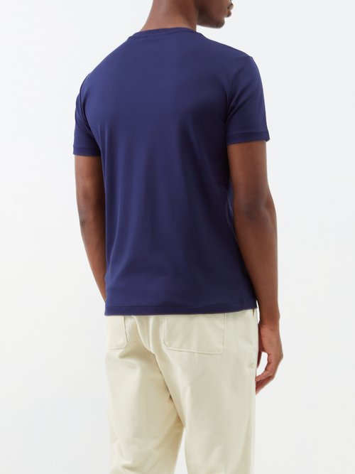 Polo Ralph Lauren Logo-Embroidered Appliquéd Cotton-Jersey T-Shirt - Men - Navy T-shirts - XL