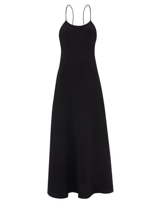 Raey - Wool-crepe Slip Dress Black