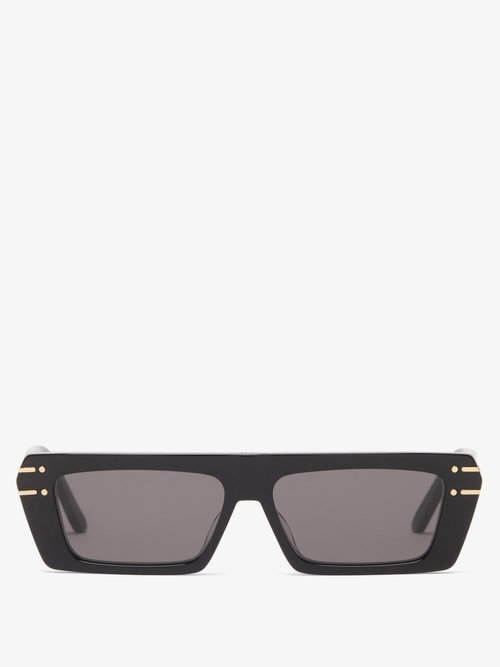 Dior - Diorsignature S2u Rectangular Acetate Sunglasses - Womens - Black