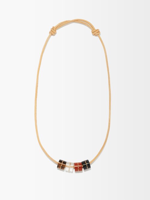 Dezso Diamond, 18kt Rose-gold & Leather Necklace