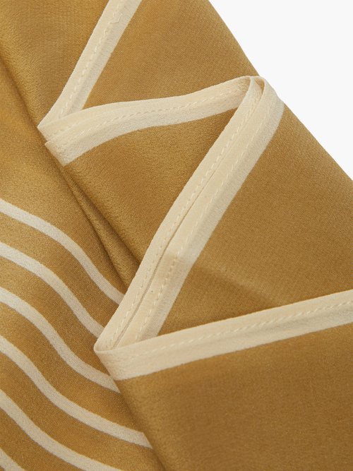 Totême Silk Centered Monogram Scarf - Beige/Off-White