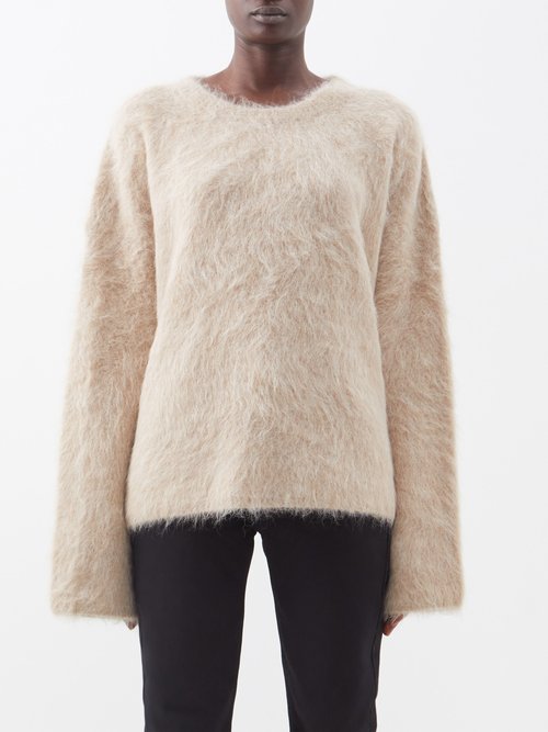 Toteme - Round-neck Alpaca-blend Sweater Beige