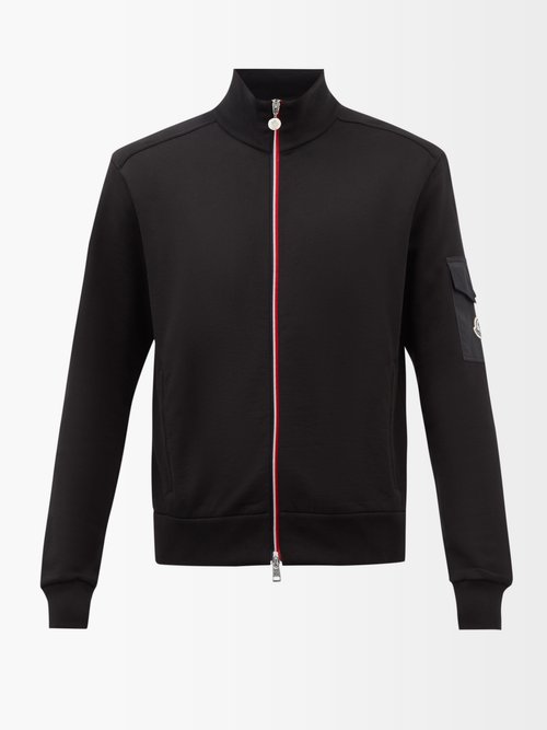 Moncler Nylon-pocket Cotton-jersey Track Jacket