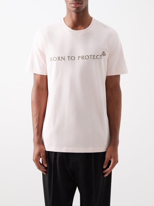 Moncler Born To Protect-print Cotton-blend T-shirt