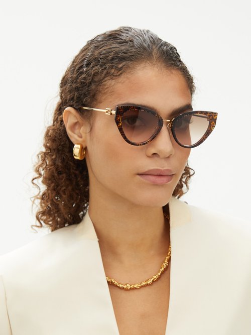 FENDI Monogram Cat-Eye Acetate Sunglasses