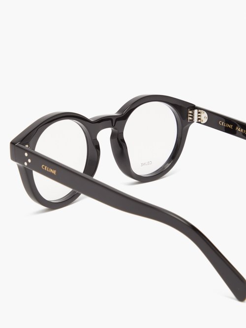 Celine Round-frame Acetate Glasses In Black | ModeSens