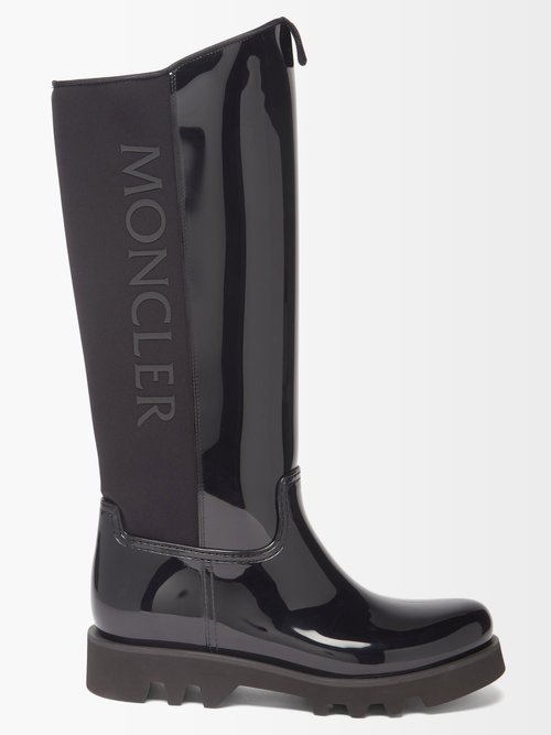 Moncler Gilla Rubber And Neoprene Knee-high Boots In Black | ModeSens