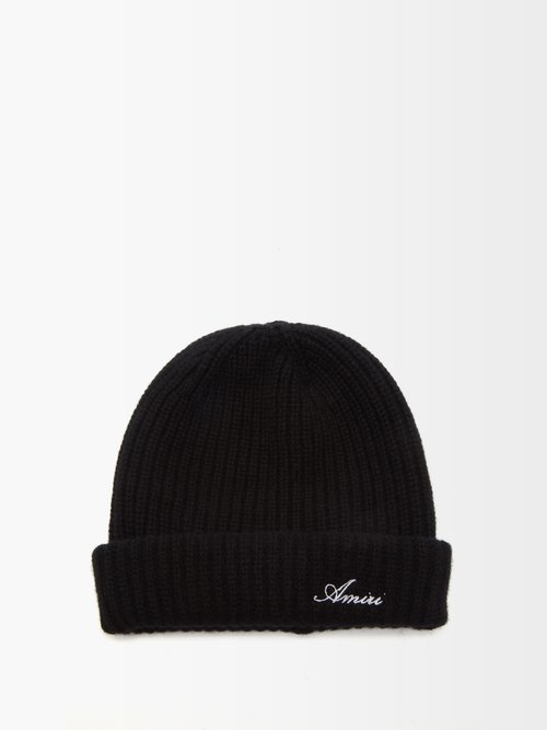 Logo-embroidered Ribbed-cashmere Beanie Hat