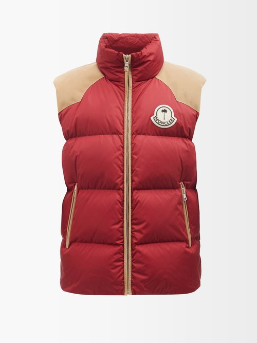 Moncler X Palm Angels Kamakou Gilet In Red | ModeSens