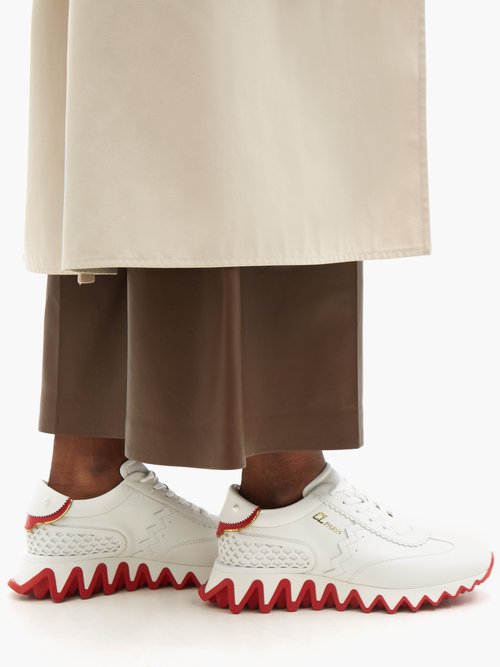 Christian Louboutin Loubishark Donna Red Sole Runner Sneakers In White
