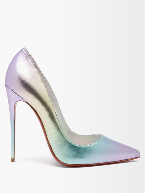 Christian Louboutin So Kate 100 Iridescent-leather Pumps