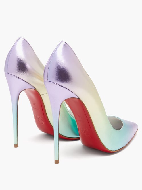 Christian Louboutin So Kate 100 Iridescent-leather Pumps