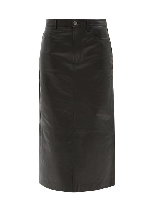 Le Midi High-rise Leather Midi Skirt