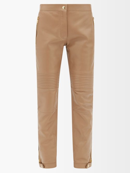 Christy Zip-cuff Leather Skinny Trousers