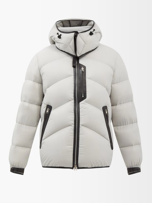 Chevron-quilted Down Jacket