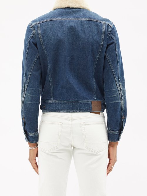 Tom Ford Shearling-collar Zipped Denim Jacket | Smart Closet